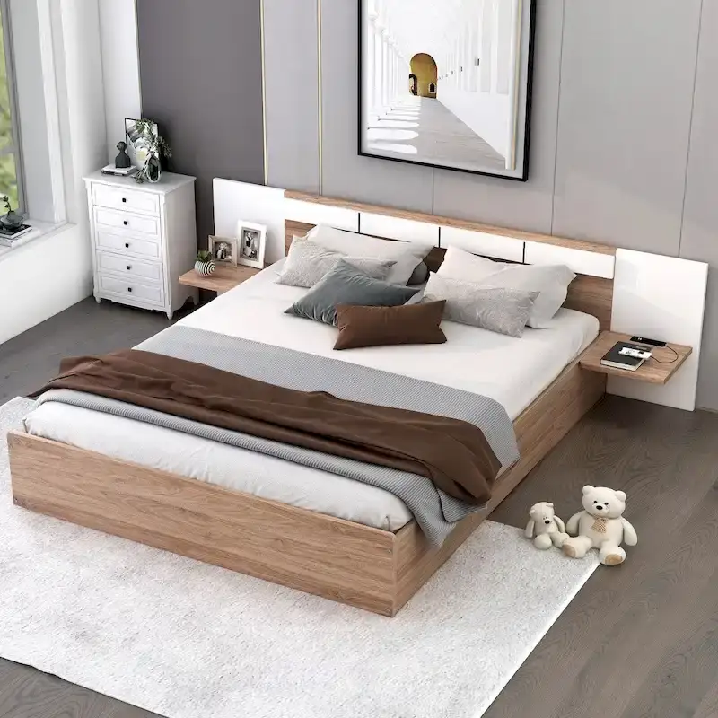 Queen Size Platform Bed with Headboard