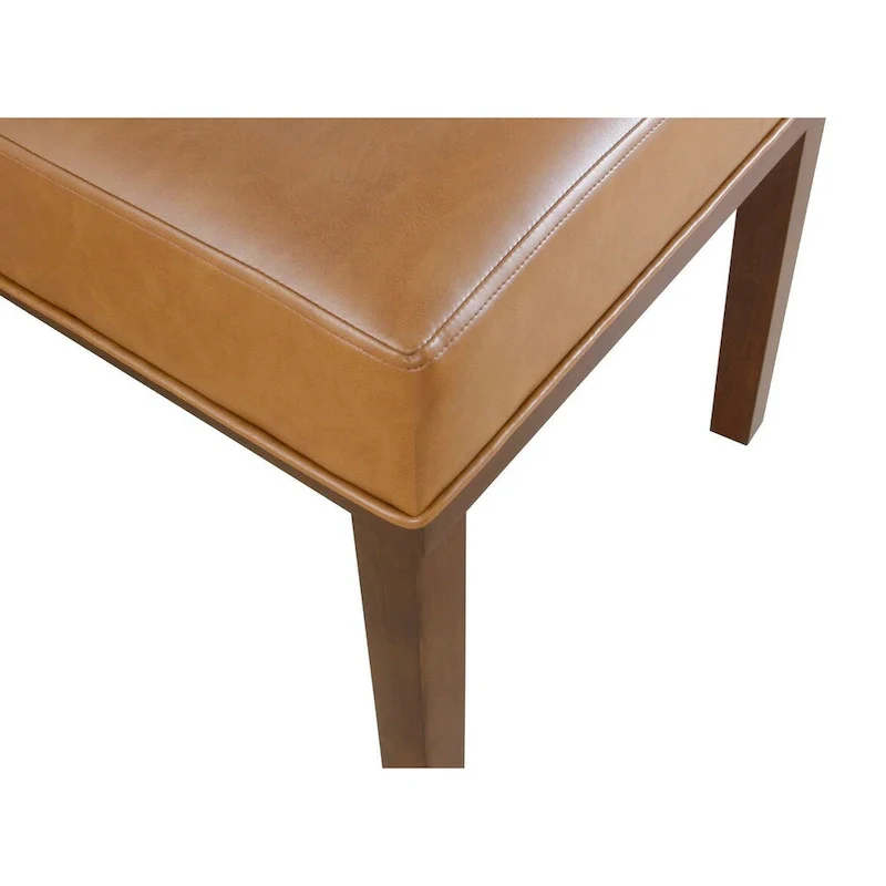 Modern Dining Chair White Woven Fabric Natural Wood Legs 19W x 23.5D x 33H Stain-Resistant Medium Firm Cushion Kitchen Seating Single Pack