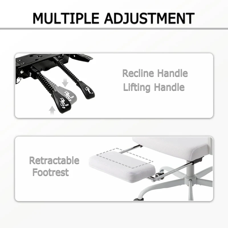 Office Chair With Foot Rest Ergonomic Swivel Mesh Task Office Chair