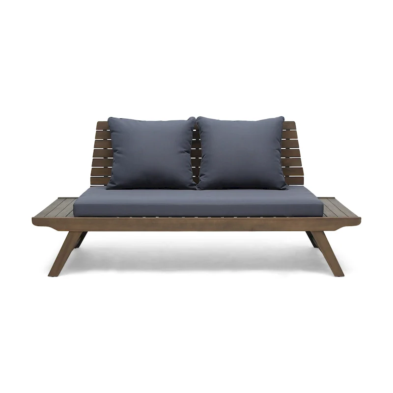 Sedona Outdoor Cushioned Acacia Loveseat by Christopher Knight Home