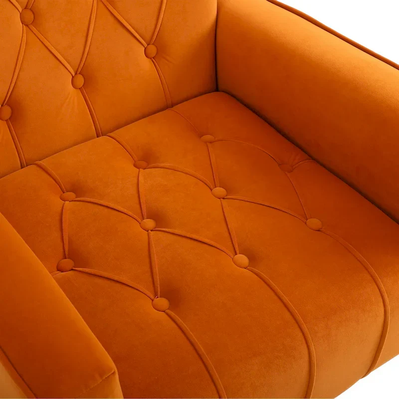 Gray Wingback Accent Chair with Ottoman Set