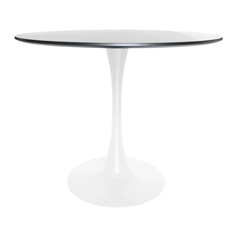 White/Gold Round Dining Table Set, 5-Piece, Seats 5