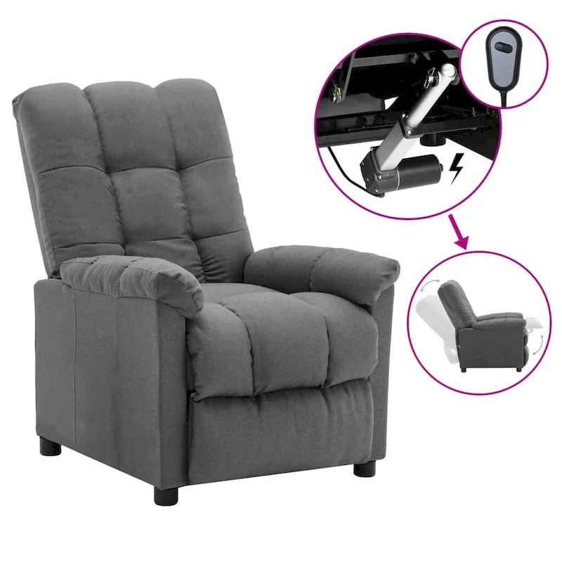 Cream / Brown / Dark Gray / Black / Taupe Electric Fabric Recliner Chair, 1-Person