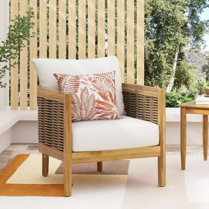 Christopher Knight Home Bruce Outdoor Acacia Teak Club Chair with Optional Sunbrella Cushions