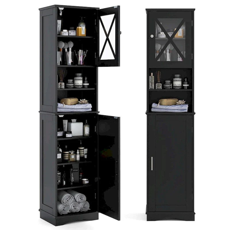 Costway 67 Tall Bathroom Cabinet Freestanding Storage Cabinet with 5 - See Details