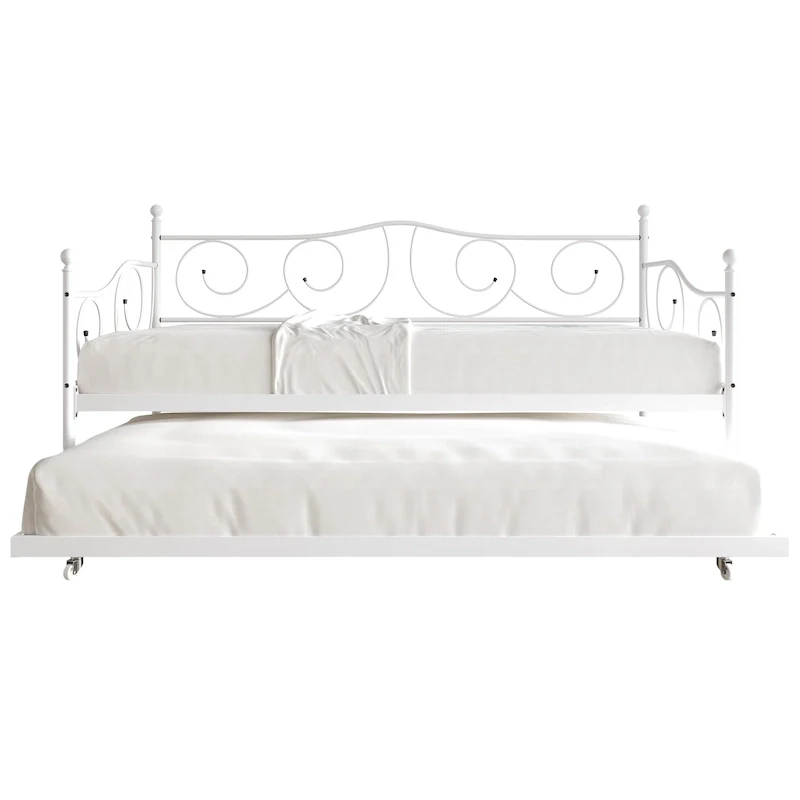 CraftPorch Contemporary Twin Size Metal Daybed with Trundle