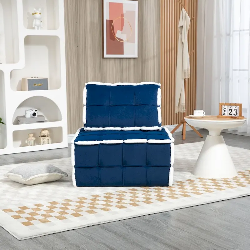 Upholstered Deep Seat Armless Chair Accent Single Lazy Sofa Lounge