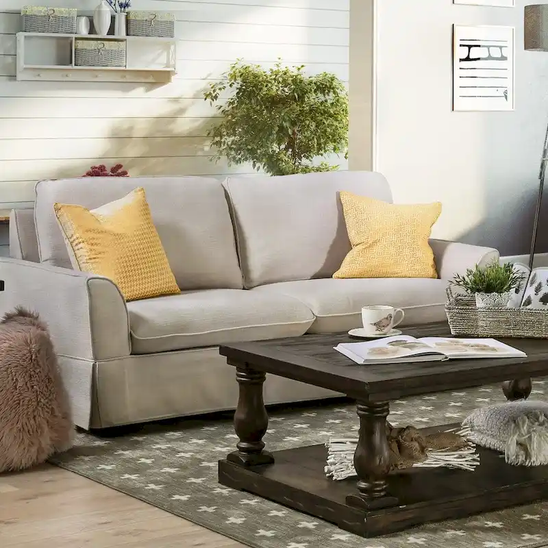 Nis Casual Fabric Upholstered Slipcovered Sofa