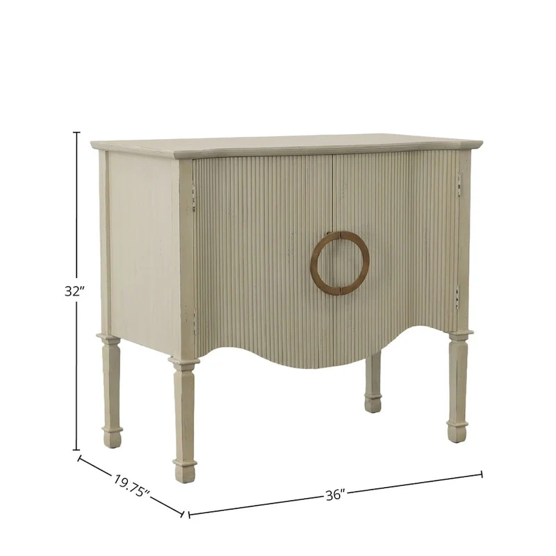Grey 2-Door Sideboard, Distressed Cream, Single