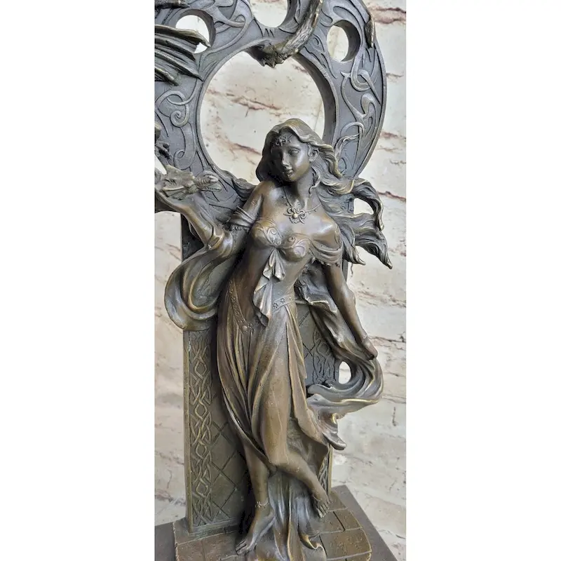 Winged Serpent Imitative Snake Dragon Fantasy Gargoyle Monster Bronze Statue Sculpture Art