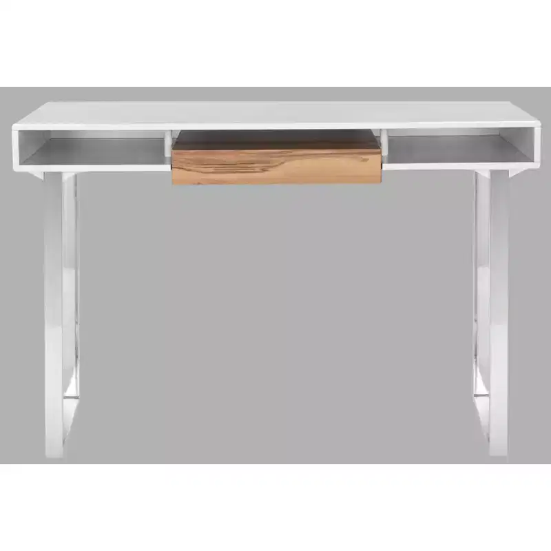 Metropolitan Computer Desk - FOX2203 - White/Chrome - Safavieh Couture