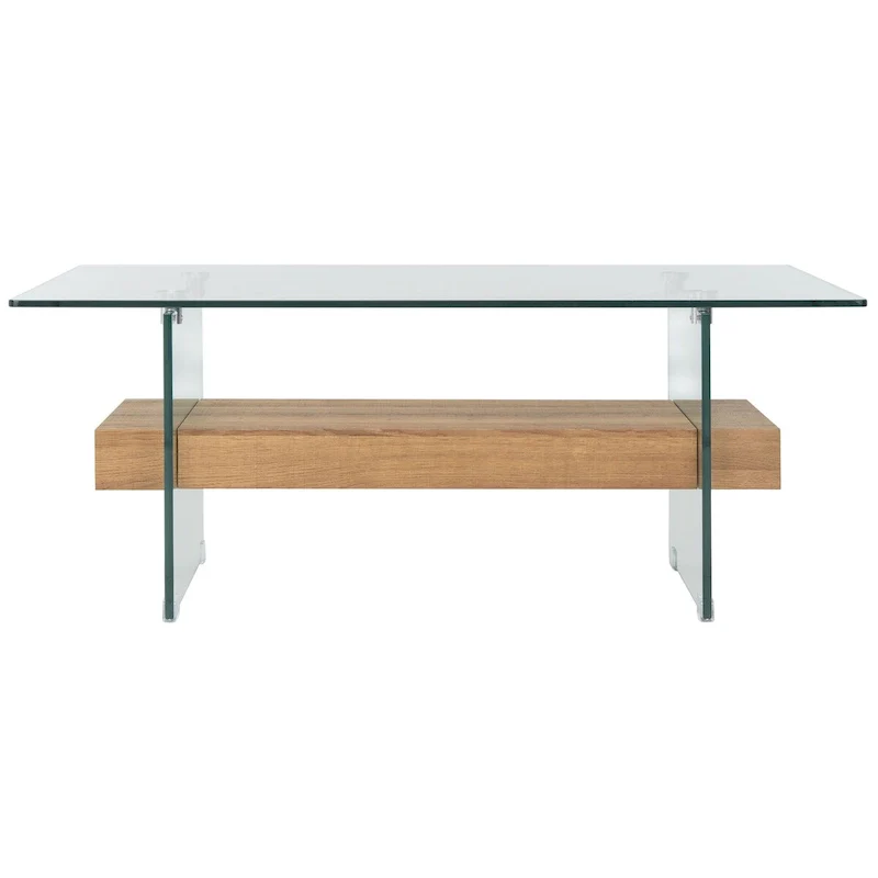 Modern Glass Coffee Table - 43.3 x 23.6 x 16.5