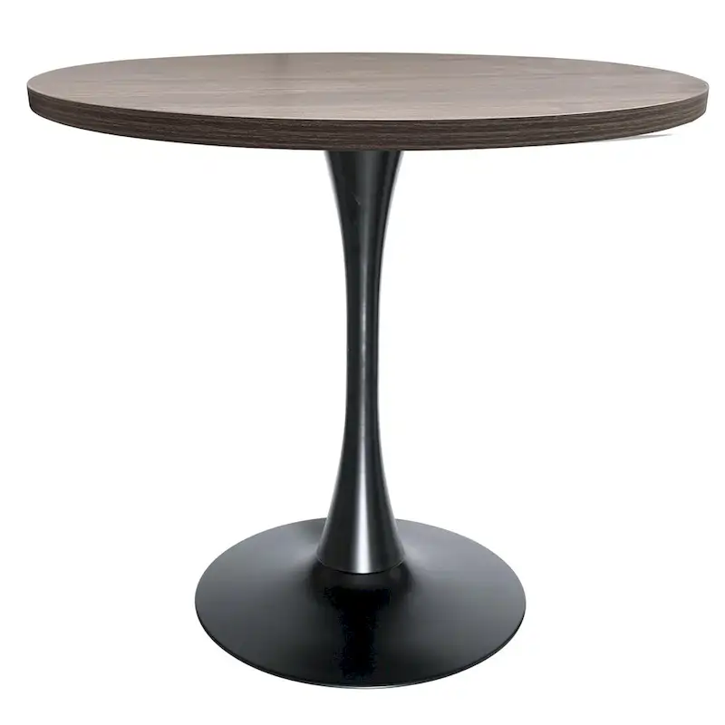 36 Round Dining Table with MDF Top and Black Iron Base