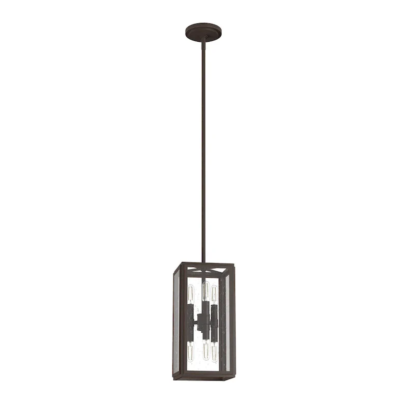 Hunter Felippe 6-Light Pendant w/Clear Seeded Glass, Modern Farmhouse, Industrial - Island, Dining, Entry, Bedroom, Hallway