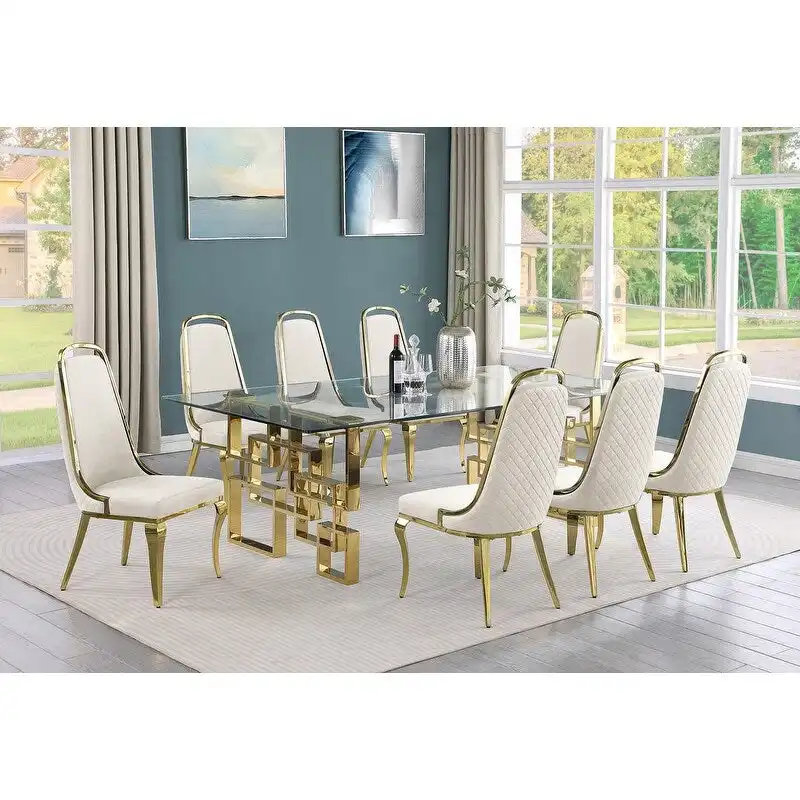 Best Quality Furniture Big Glass Table Dining Sets