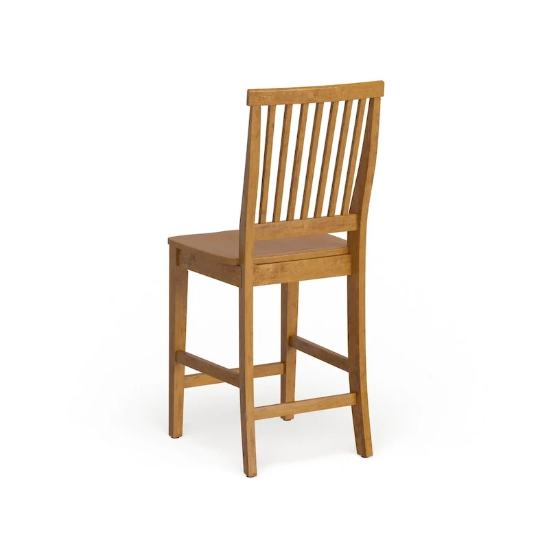 Counter Stool with Oak Finish and Contoured Seat