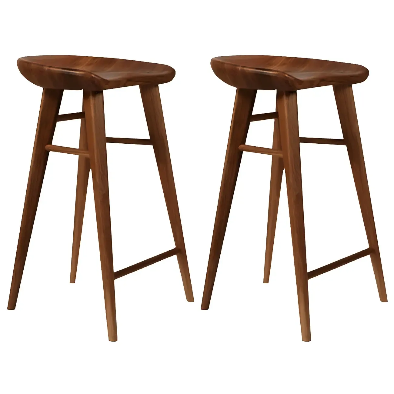 Counter Height Modern Wood Backless Bar Stool