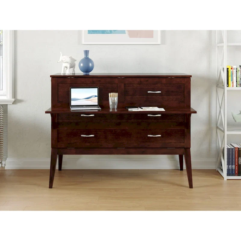 Northampton Full Murphy Bed Desk in Walnut