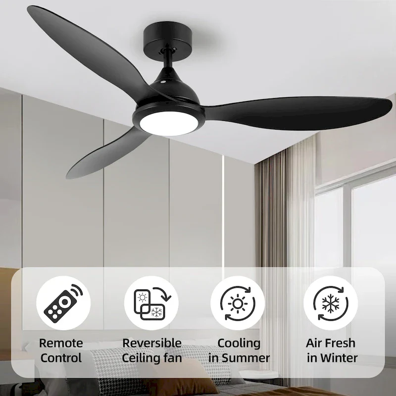 OVIOS Elegant 52-inch 2-in-1 Ceiling Fan Light with Remote Control
