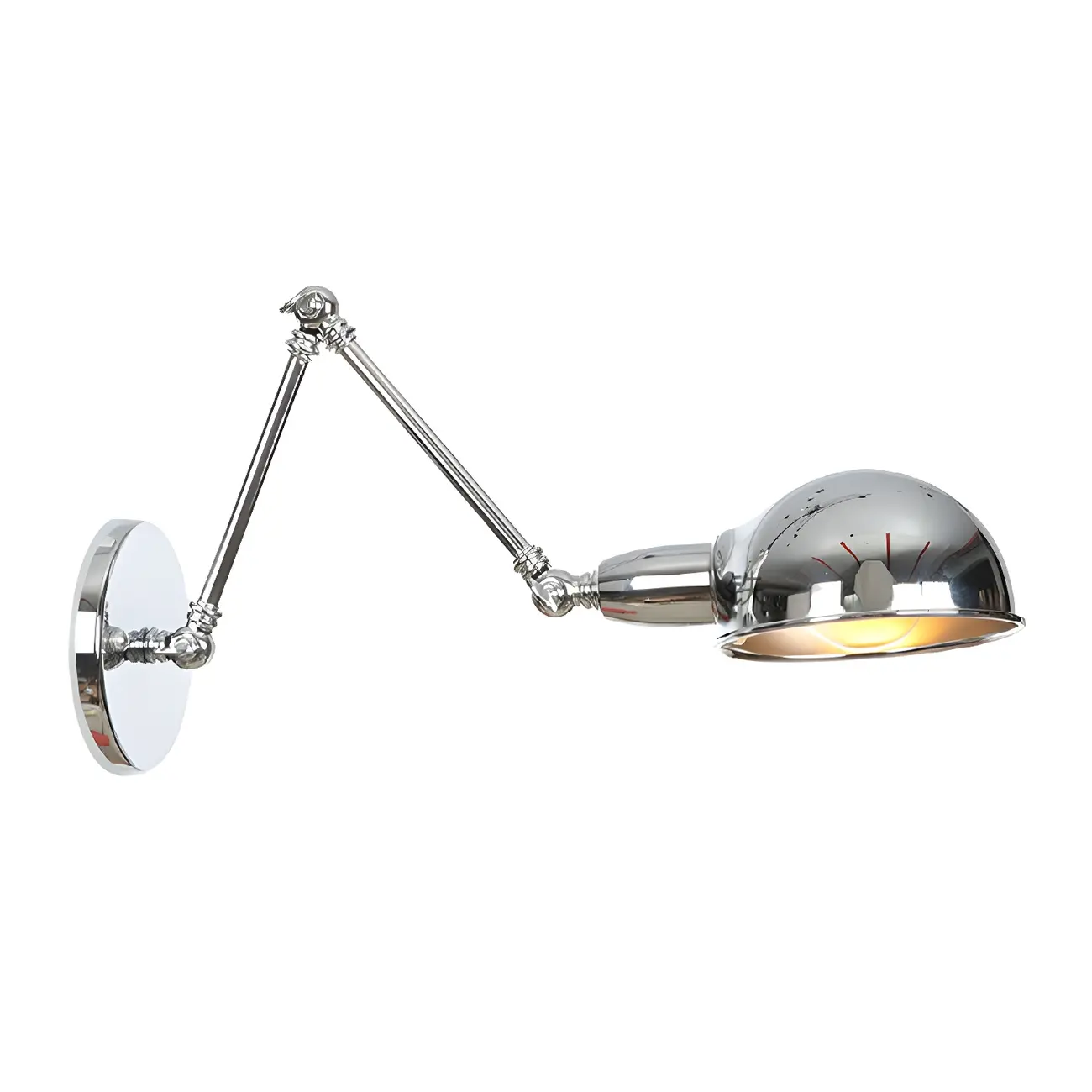 Metal Glossy Dome Swing Arm Wall Light