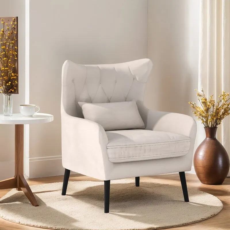 Velvet Accent Chair Upholstered Comfy Thick Cushion For Living Room