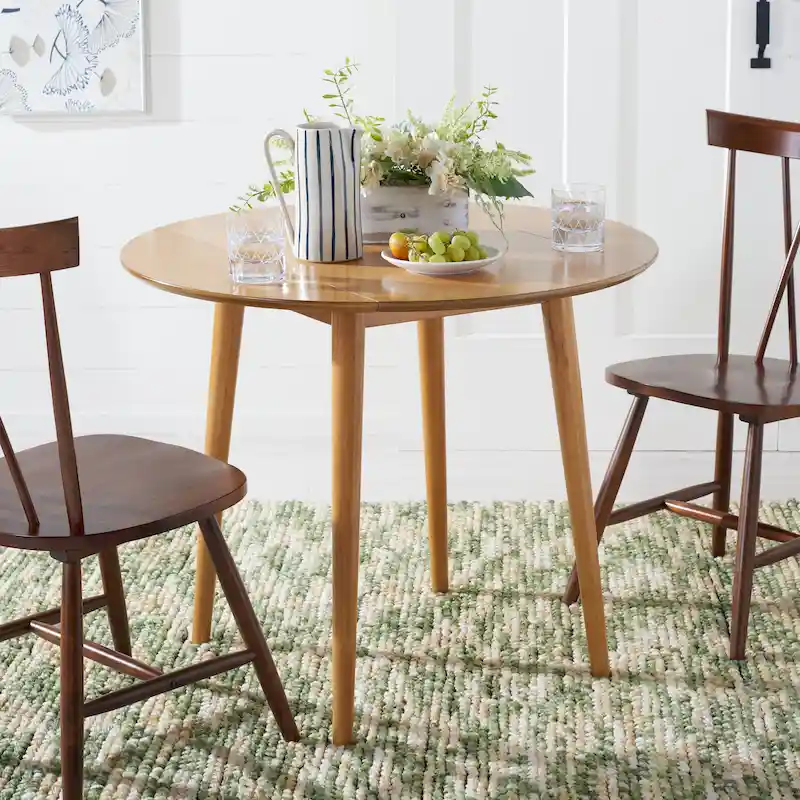 Folding Round Dining Table - Space-Saving Design (Black/Light Oak/Light Grey/Walnut)