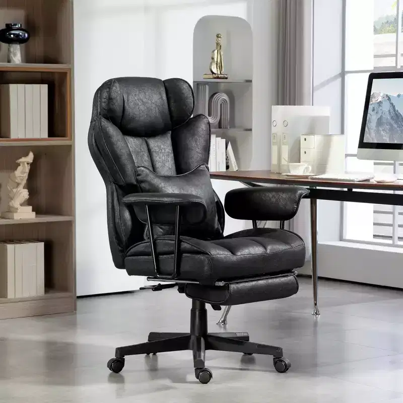 396lbs. Big and Tall Office Chair, Executive Office Chair with Footrest, Lumbar Support, and Reclining Function