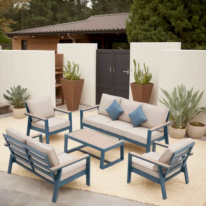 Zenova Aluminum Patio Conversation Sets,Outdoor Sofa Sets
