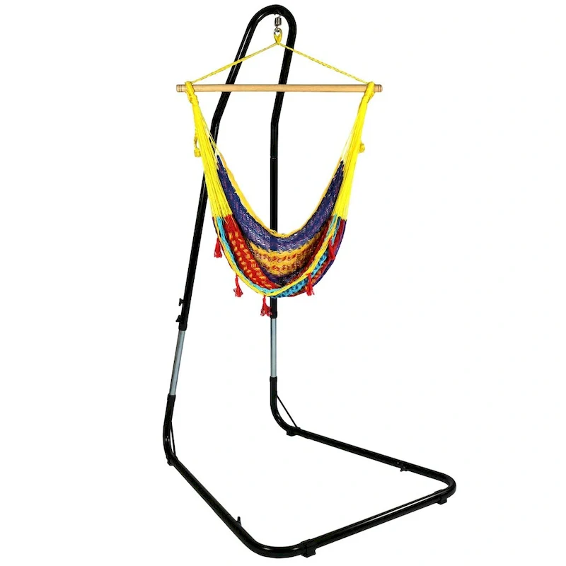 Sunnydaze Mayan Hammock Chair with Wood Spreader Bar & Hammock Stand