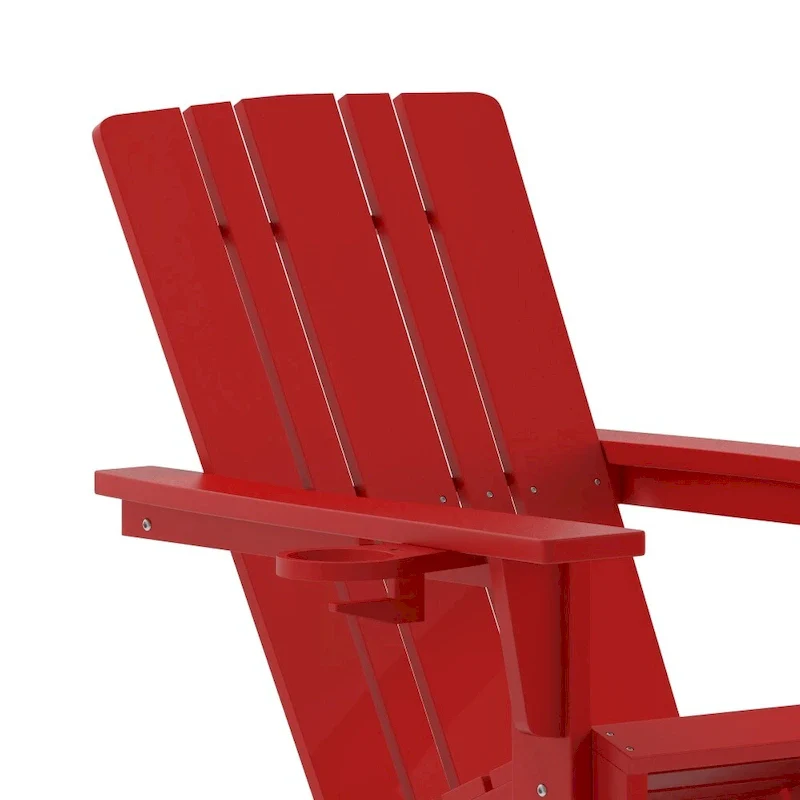 All-Weather Rocking Adirondack Chair with Swiveling Cupholder