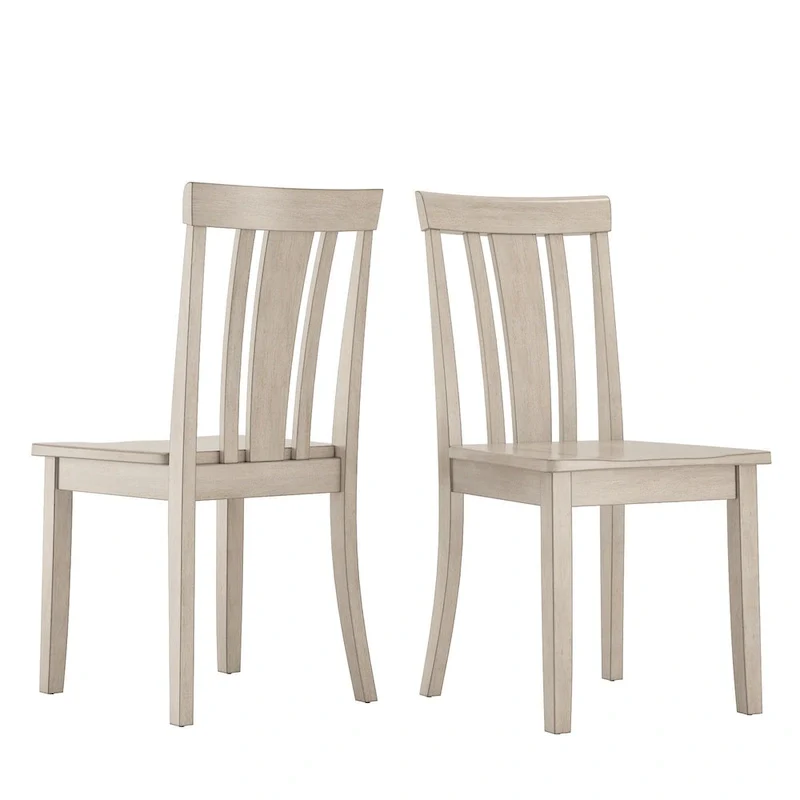 Slat Back Wood Dining Side Chairs  (Set of 2)