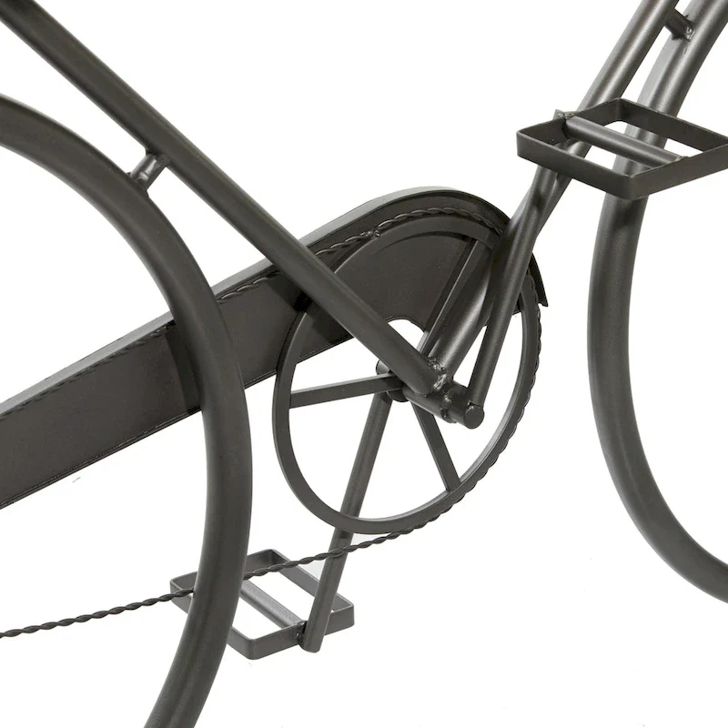 3 Drawers Metal Console Table with Brown Wood Top, Black, 15Wx58Lx34H