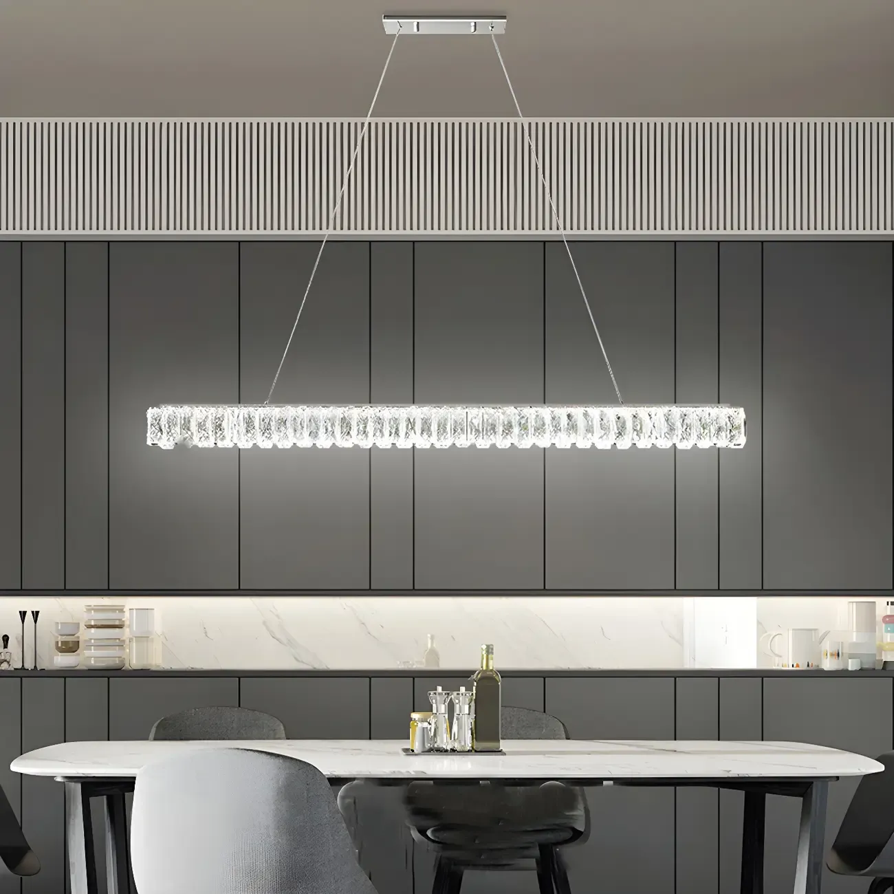 Trendy Modern Crystal Linear Pendant Light