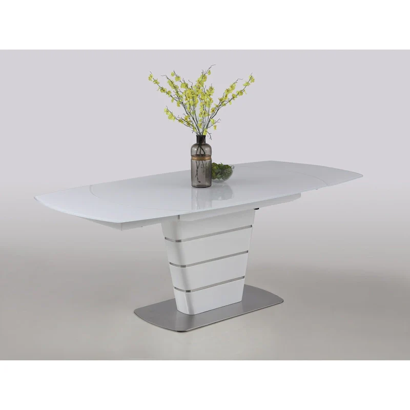 White Starphire Glass 5-Piece Dining Set - Modern Style