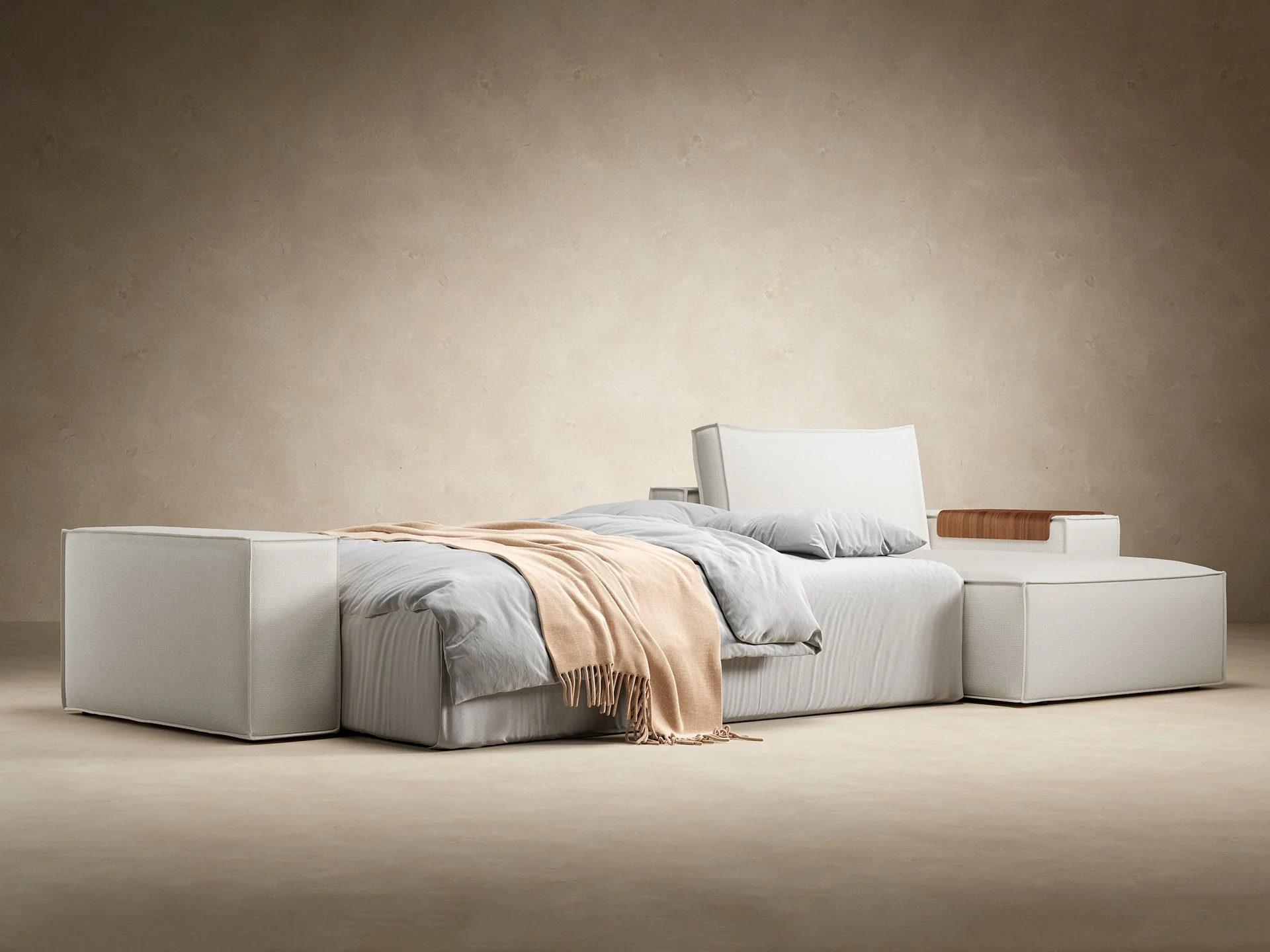 Newilla Wide Arms Sectional Sofa Bed