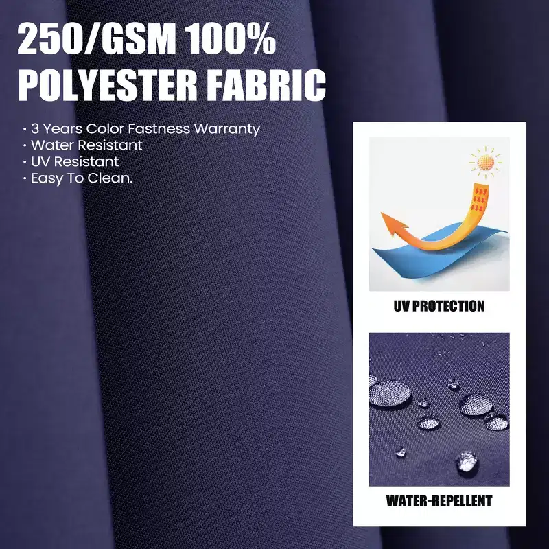 Crestlive Products 10 Feet Square 2-Tier Top Patio Cantilever Offset Umbrella 360 Shade With Weighted Base