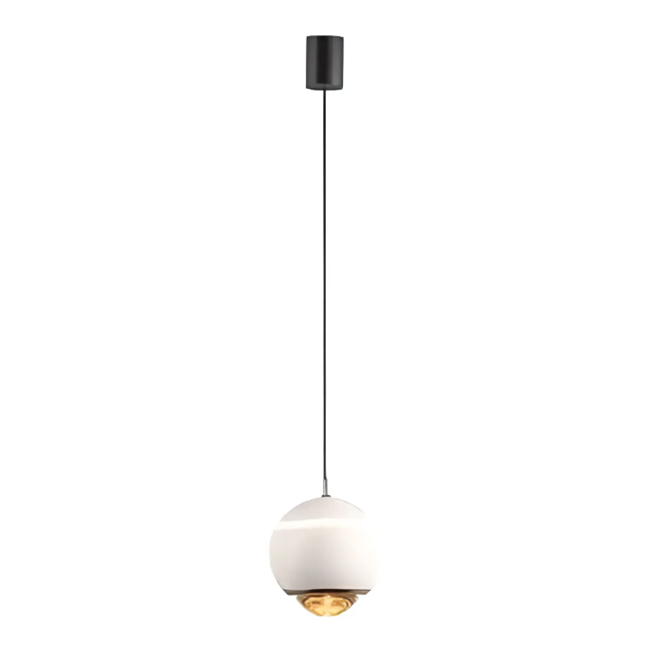 Modern Metal Glass Globe Pendant Light Warm LED
