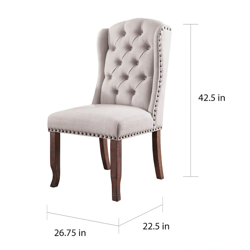 Tufted Farmhouse Wingback Dining Chairs