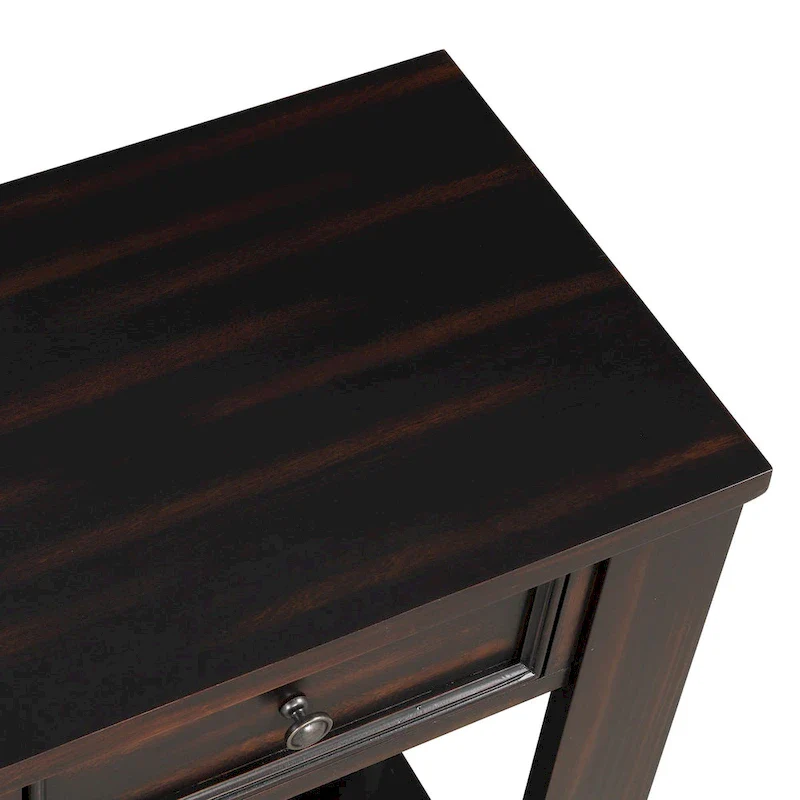 63 Pine Wood Console Table with 4 Drawers and 1 Bottom Shelf