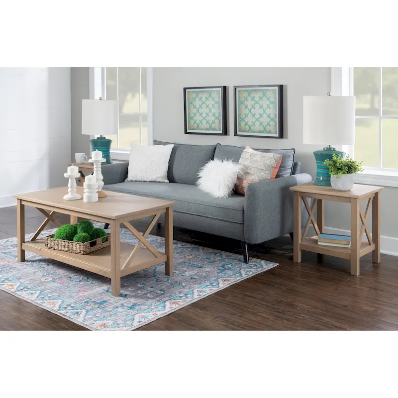 Ripplewood Farmhouse X-Base Side End Table
