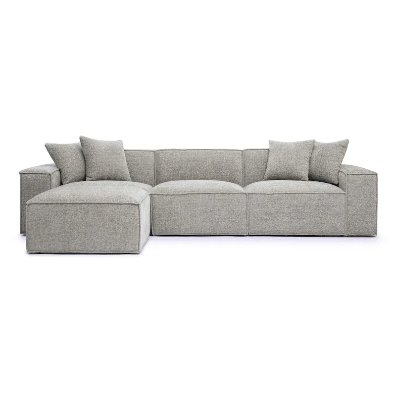 Mindy Chenille Basketweave Modular Sectional - 115.3W x 70D x 28.2H