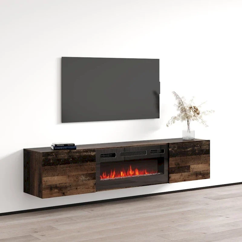 Floating Fireplace TV Stand