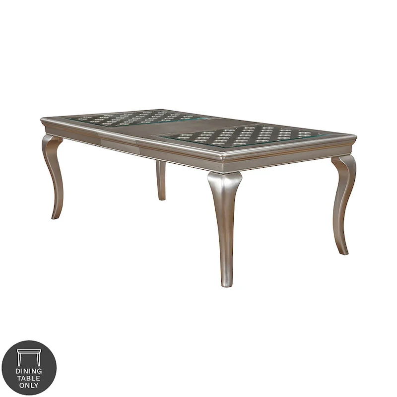 Furniture of America Mora 84-inch Glass Top Expandable Dining Table
