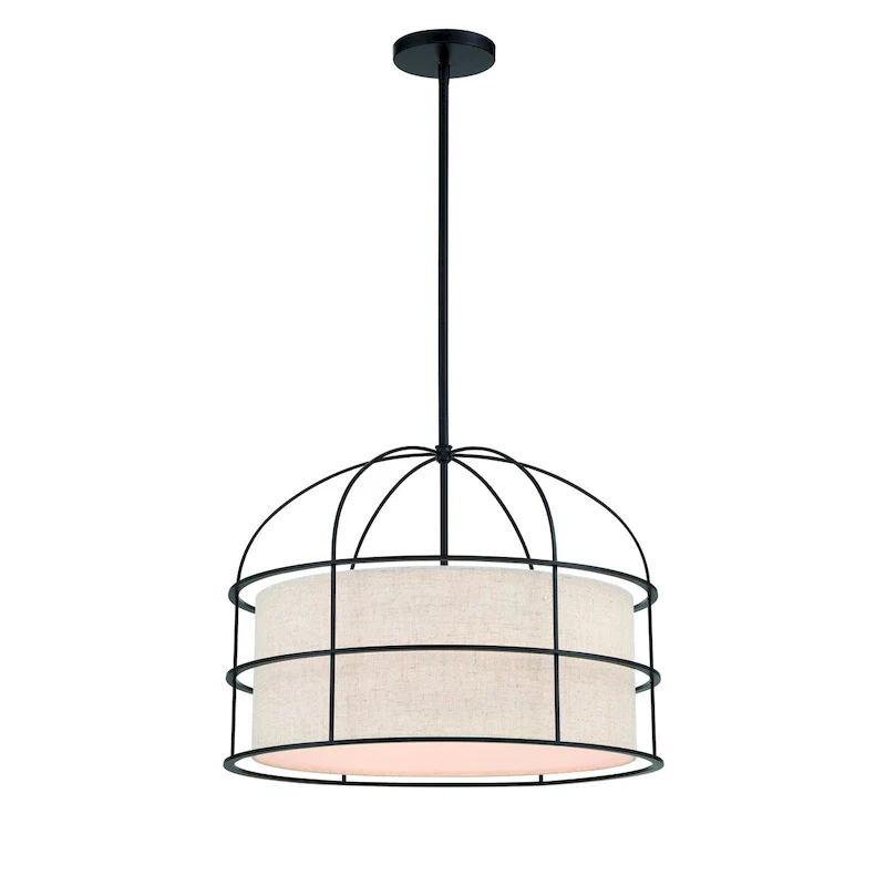 Lavery Gateway Park Coal With Oatmeal Linen 5 Light Pendant