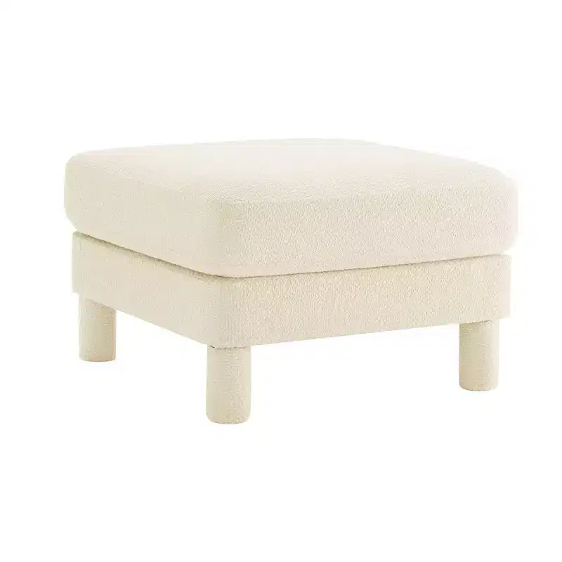 TUYOHW 19.7 Plush Footrest Ottoman,Soft Fabric Ottoman Module for Sectional Sofa,Wooden Frame Square Footstool for Living Room