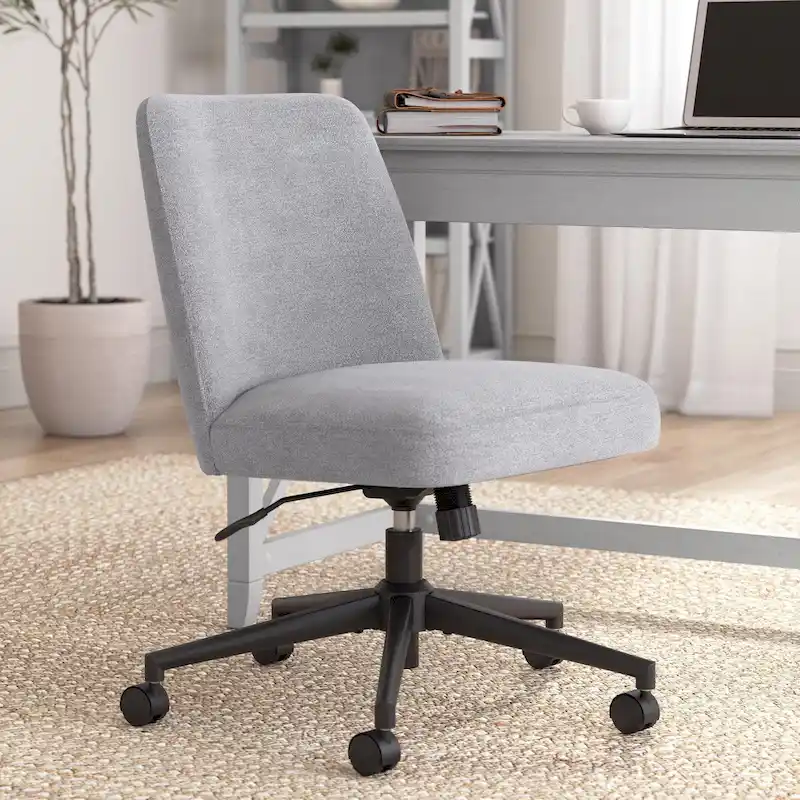 Bush Furniture Serenity Mid Back Armless Office Chair with Wheels