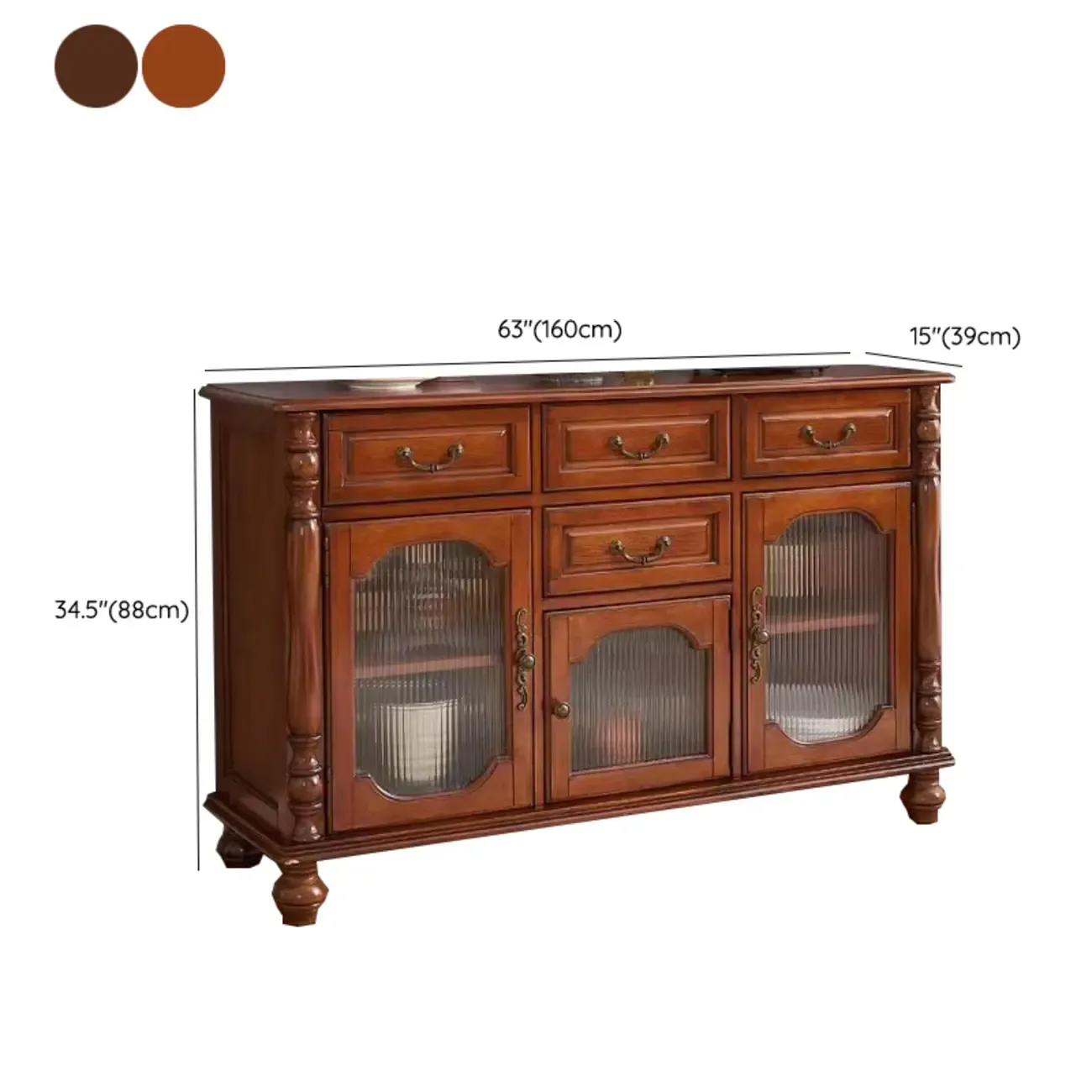 Mid-Century Modern Wood Bar Cabinet with Wine Rack