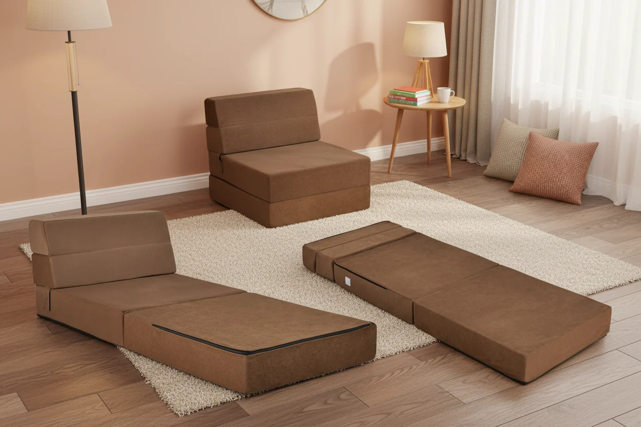 Tri-Fold Fold Down Chair Flip Out Lounger