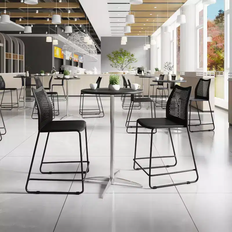 Flash Furniture HERCULES Stackable Counter Stool with Air-Vent Back and Powder Coated Sled Base