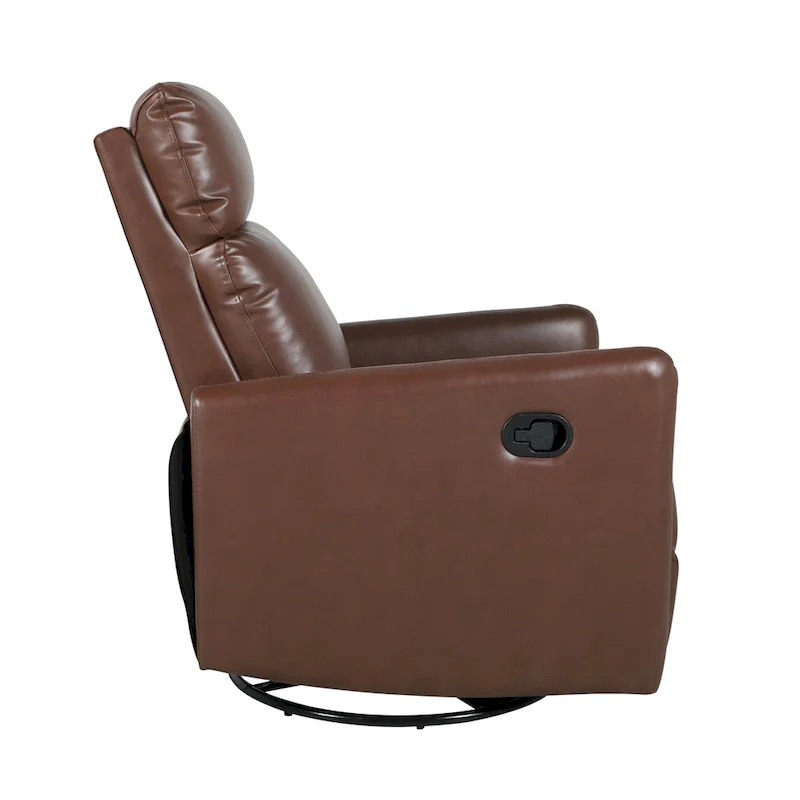 Leather Manual Swivel Recliner